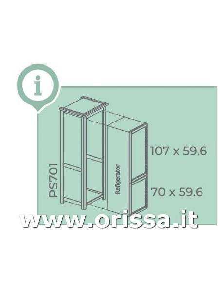 Cucina country modulo colonna frigo a doppia anta colorato MS701
