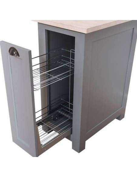 Modulo cestello estraibile 45cm per cucina country in legno massello rustica o colorata MS685