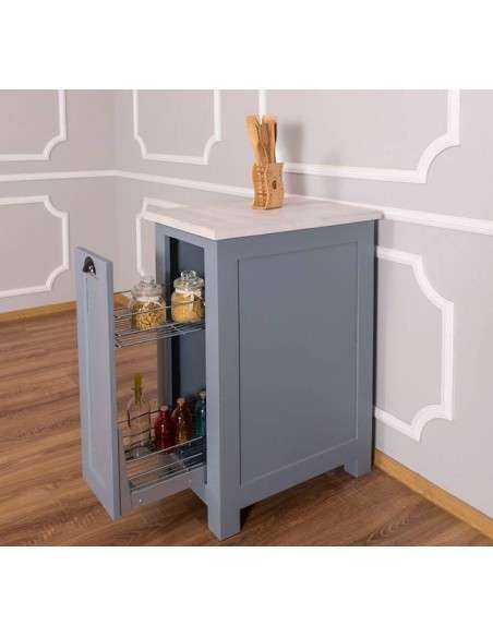 Modulo cestello estraibile 45cm per cucina country in legno massello rustica o colorata MS685