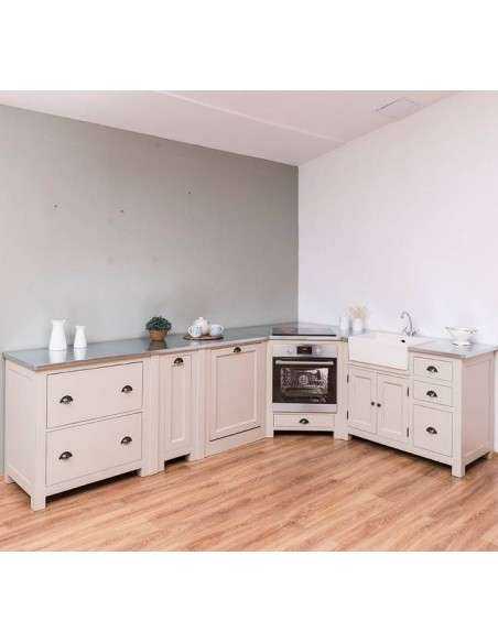 Modulo cestello estraibile 45cm per cucina country in legno massello rustica o colorata MS685