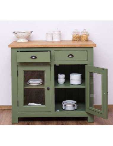 Cucina country modulo dispensa e zona cottura con cassetti e antine MS684