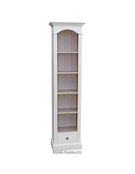 Libreria aperta provenzale colorata con cassetto MS197