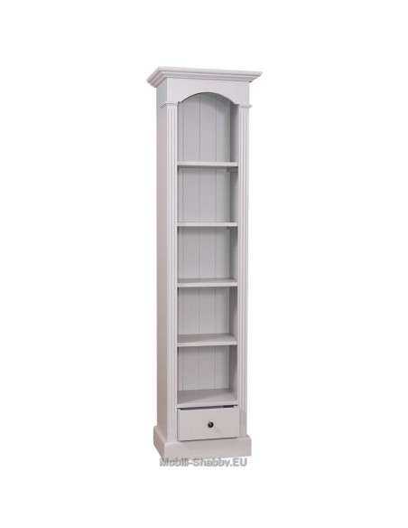 Libreria aperta provenzale colorata con cassetto MS197