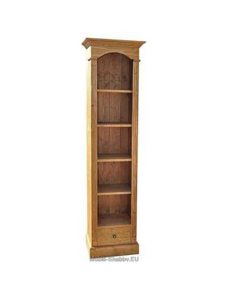 Libreria aperta provenzale colorata con cassetto MS197