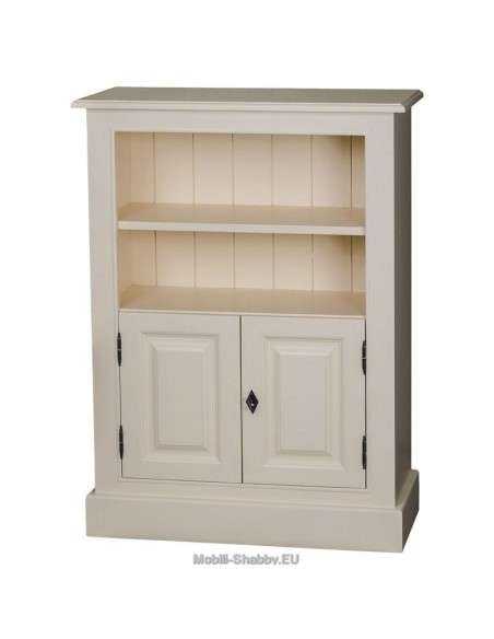 Libreria provenzale colorata antina e ripiani MS211