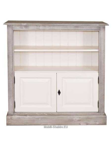 Libreria provenzale colorata antina e ripiani 102cm MS212