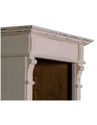 Libreria in legno colorata con antina e ripiani stile country e nordico MS176