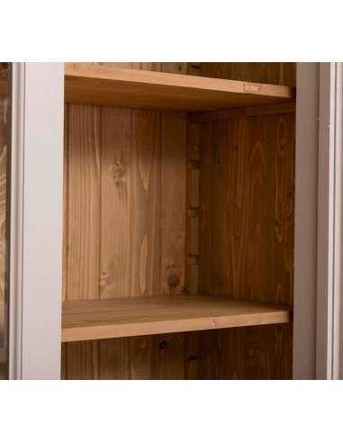 Libreria country chiusa legno di pino rustica o colorata con cassetti 223cm MS16B+72S