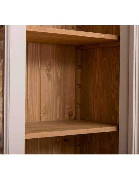Libreria country chiusa legno di pino rustica o colorata con cassetti 223cm MS16B+72S
