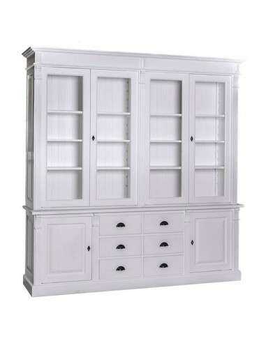 Libreria country legno di pino rustica o colorata con cassetti 223cm MS295B+72S