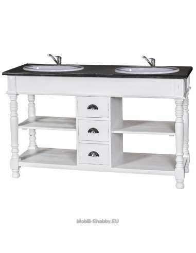 mobile bagno shabby chic cassetti e ripiani MS452