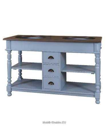 mobile bagno shabby chic cassetti e ripiani MS452