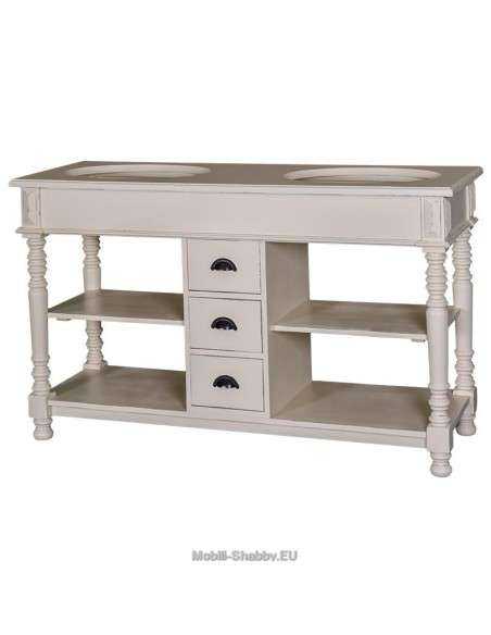 mobile bagno shabby chic cassetti e ripiani MS452