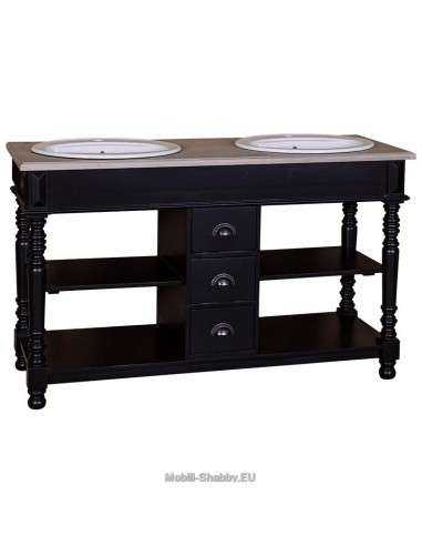 mobile bagno shabby chic cassetti e ripiani MS452