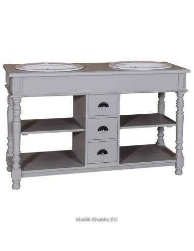 mobile bagno shabby chic cassetti e ripiani MS452