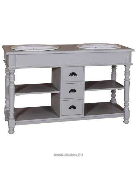 mobile bagno shabby chic cassetti e ripiani MS452