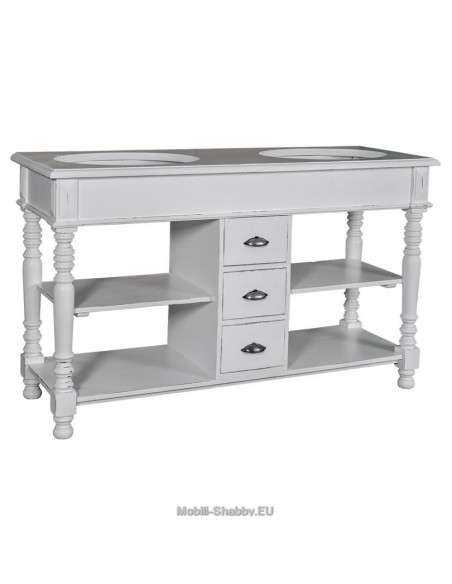 mobile bagno shabby chic cassetti e ripiani MS452