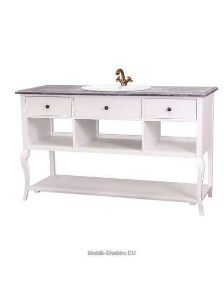 mobile bagno provenzale colorato con cassetti e ripiani MS629