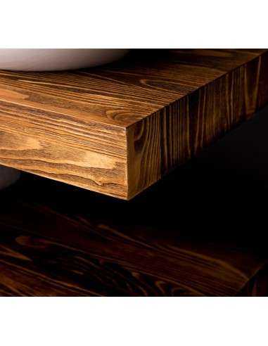 Mensola Sottolavabo Bagno in Legno Massello - Pino o Rovere da 80cm MS738
