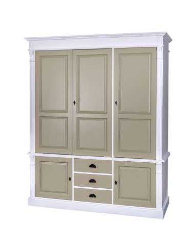 Armadio guardaroba stile country con ante e cassetti MS492