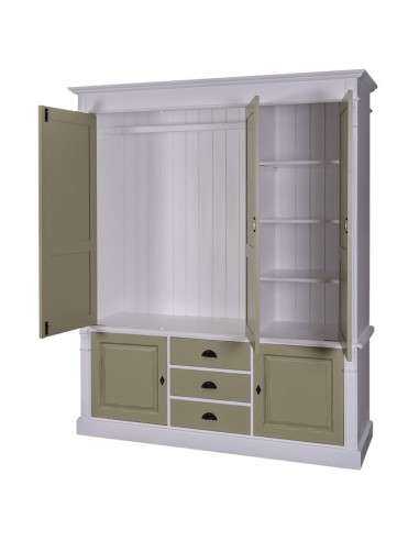 Armadio guardaroba stile country con ante e cassetti MS492