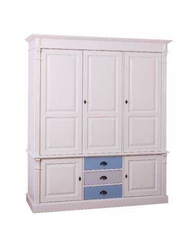 Armadio guardaroba stile country con ante e cassetti MS492