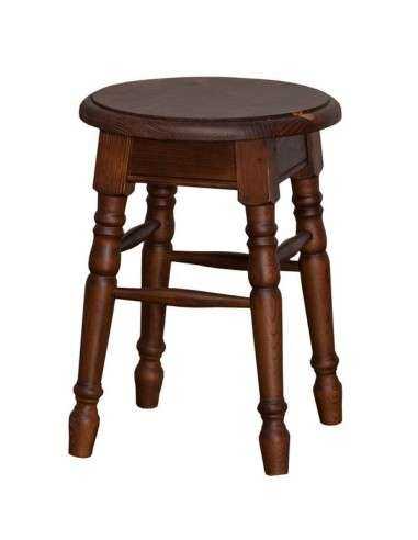 Sgabello country in legno con seduta rotonda rustico o colorato  MS680