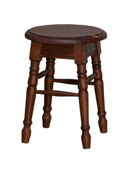 Sgabello country in legno con seduta rotonda rustico o colorato  MS680