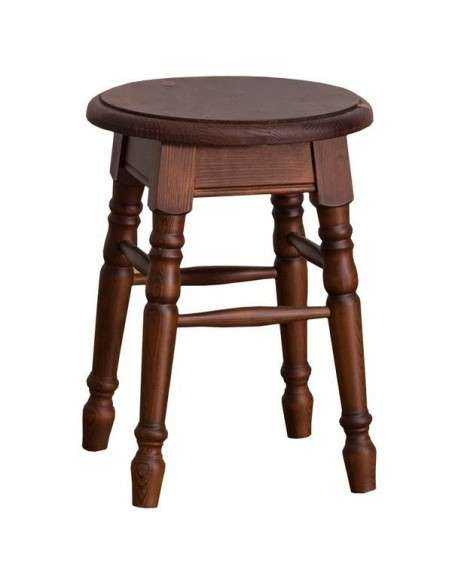 Sgabello country in legno con seduta rotonda rustico o colorato  MS680