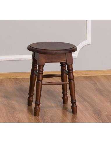 Sgabello country in legno con seduta rotonda rustico o colorato  MS680