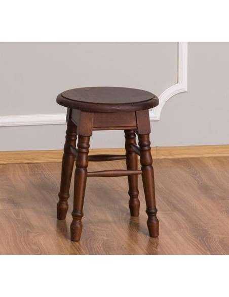 Sgabello country in legno con seduta rotonda rustico o colorato  MS680