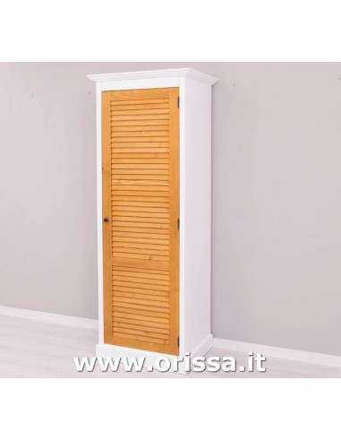 Armadio guardaroba stile country con anta singola a persiana MS617