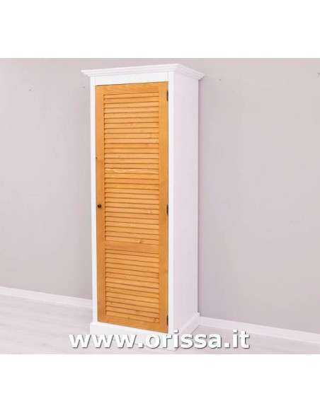 Armadio guardaroba stile country con anta singola a persiana MS617