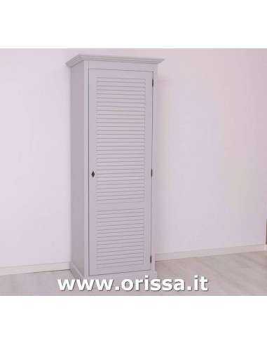 Armadio guardaroba stile country con anta singola a persiana MS617