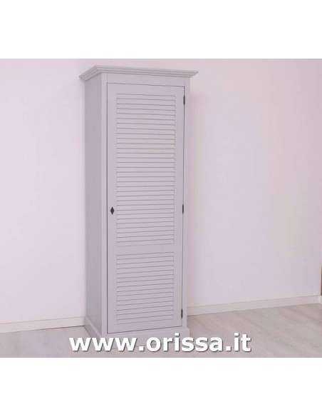 Armadio guardaroba stile country con anta singola a persiana MS617