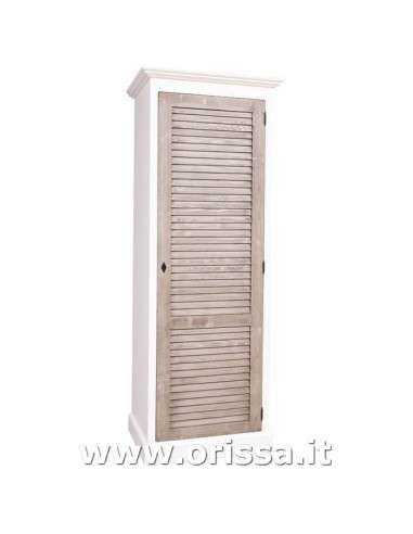 Armadio guardaroba stile country con anta singola a persiana MS617