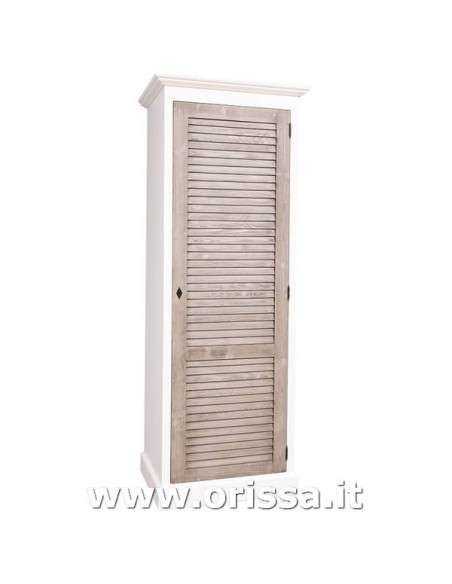 Armadio guardaroba stile country con anta singola a persiana MS617
