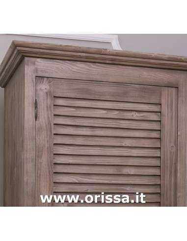 Armadio guardaroba stile country con anta singola a persiana MS617