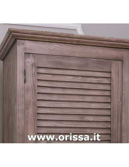 Armadio guardaroba stile country con anta singola a persiana MS617