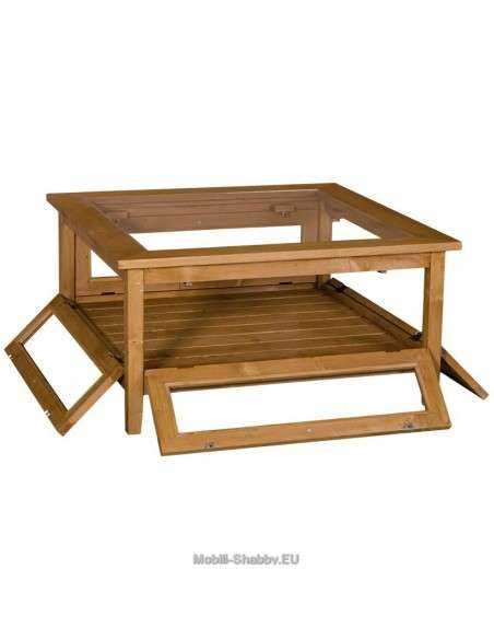 Tavolo basso da salotto top e laterali in vetro MS71