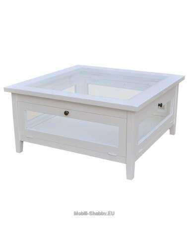 Tavolo basso da salotto top e laterali in vetro MS71