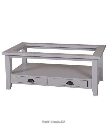 Tavolo da salotto piano in vetro con cassetti MS532