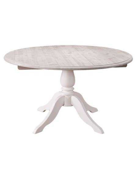 Tavolo rotondo con gamba centrale shabby chic - MS622