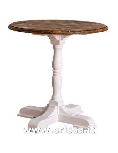 tavolo bistrot, tavolino bar gamba centrale stile nordico e country piano rotondo - MS673