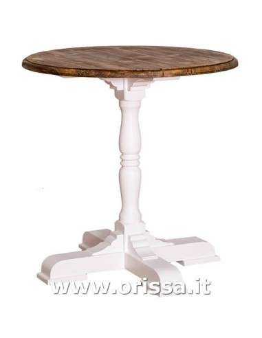 tavolo bistrot, tavolino bar gamba centrale stile nordico e country piano rotondo - MS673