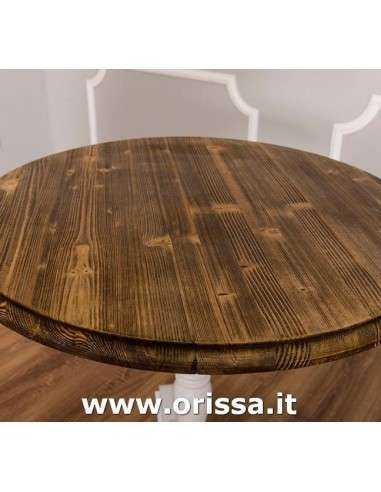 tavolo bistrot, tavolino bar gamba centrale stile nordico e country piano rotondo - MS673