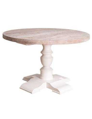 Tavolo rotondo con gamba centrale in legno massello diametro 130cm - MS676