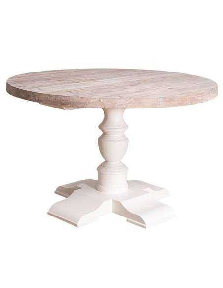 Tavolo rotondo con gamba centrale in legno massello diametro 130cm - MS676