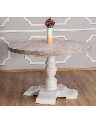 Tavolo rotondo con gamba centrale in legno massello diametro 130cm - MS676