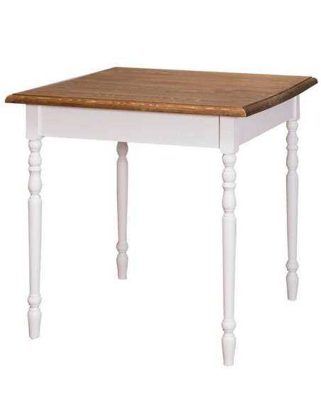 Tavolo da pranzo stile country chic 80cm gamba tornita legno MS600-80
